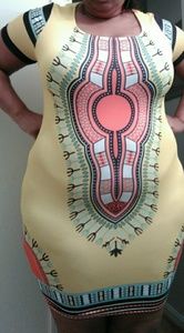 Yellow Tribal Short Sleeve Mini Dress *Plus Size*